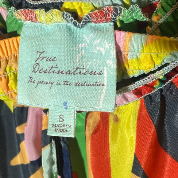 True Destinations Tropical Floral Tiered Broomstick Maxi Skirt Size Small - Picture 5 of 7